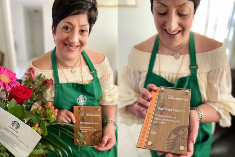 Marilena Celebrates 15 Years of Service Milestone at Starbucks